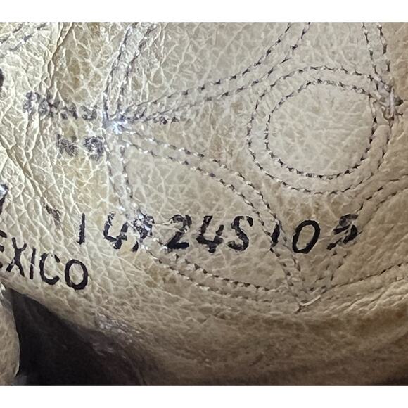 Vintage Justin Cowboy Boots Brown Orange Suede Leather Womens Size 8.5B Western - Picture 11 of 13